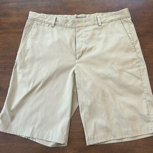 Nike golf shorts, khaki athletic material
